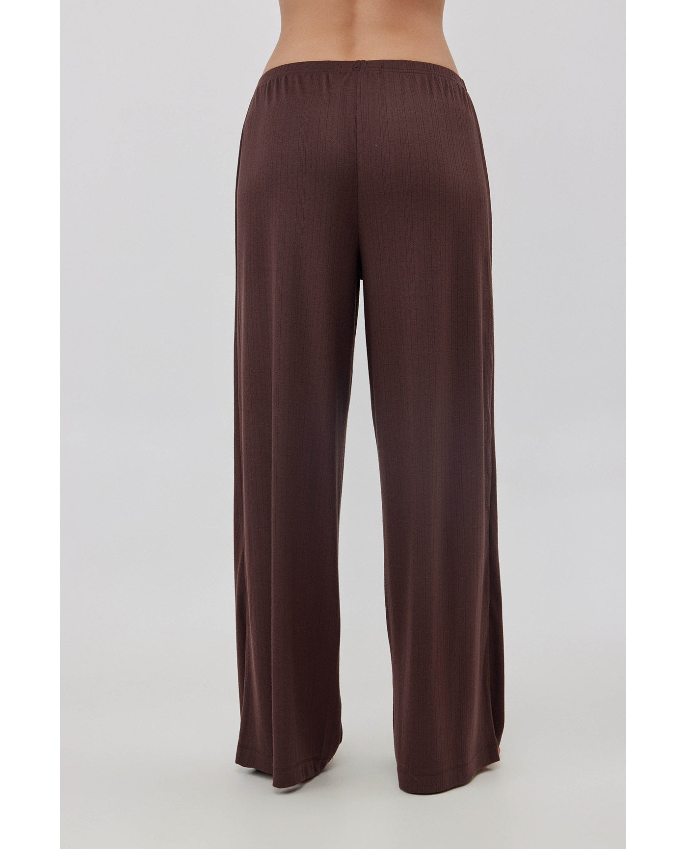 Daydream Pointelle Loungewear Boxer Pants-Brown