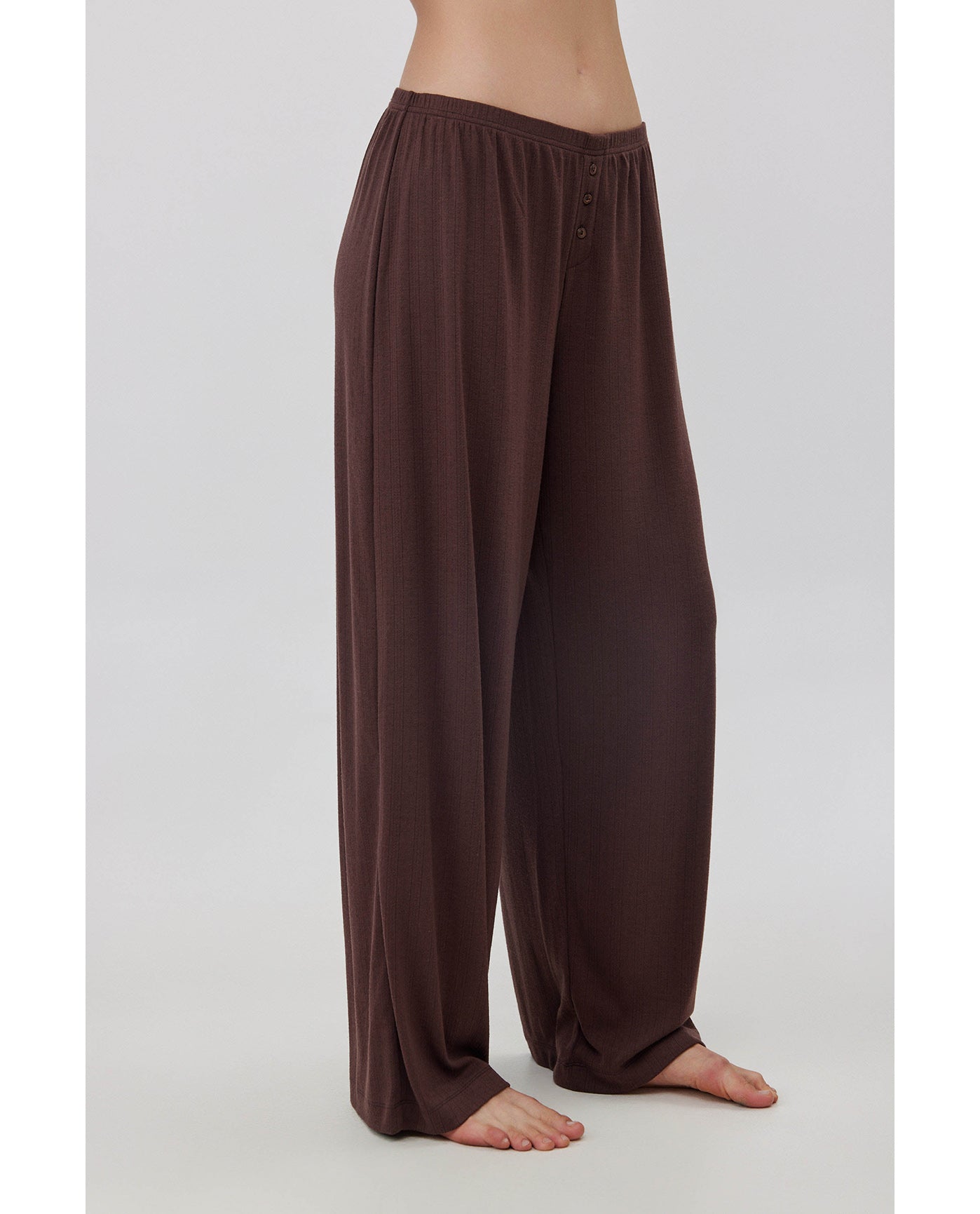 Daydream Pointelle Loungewear Boxer Pants-Brown