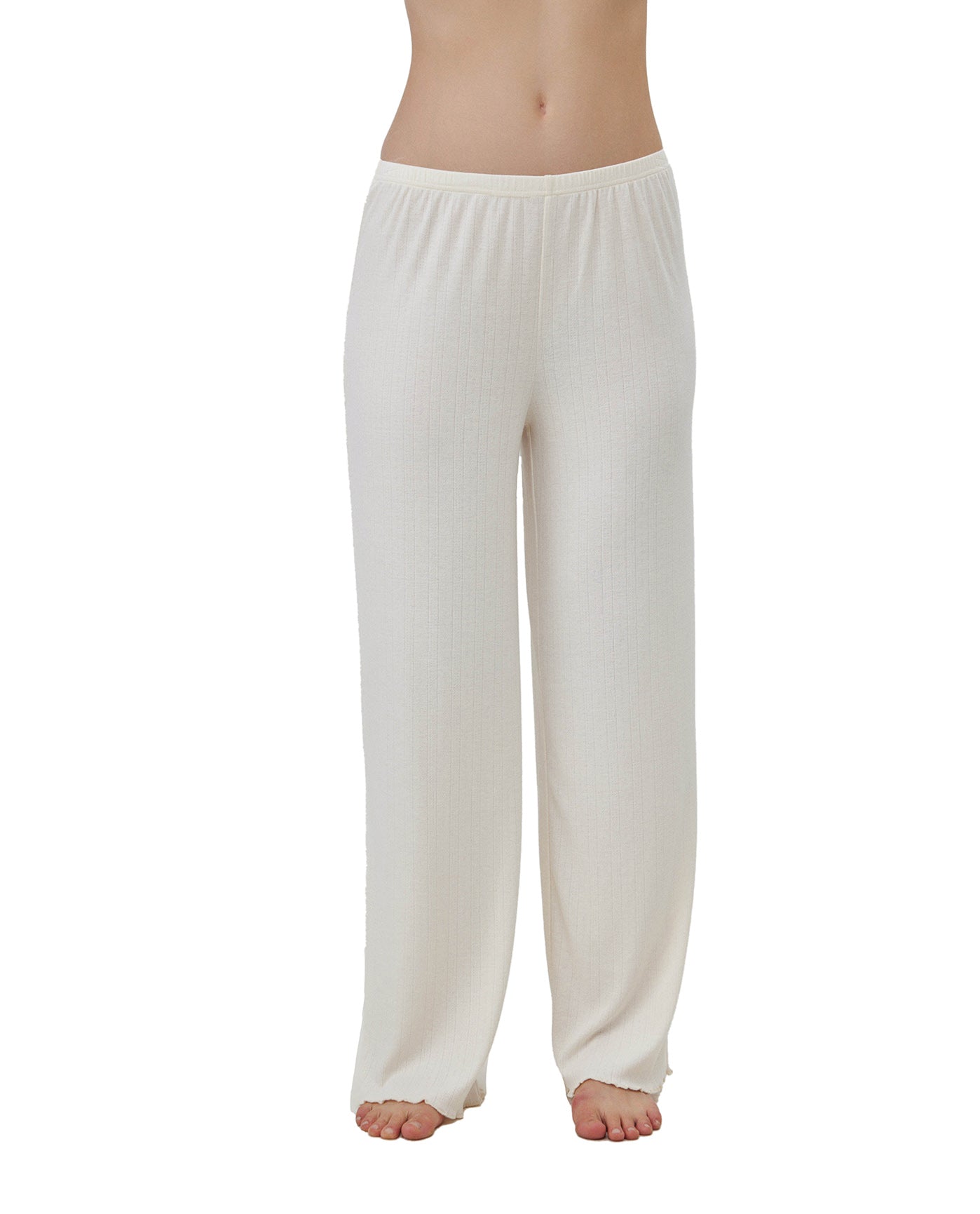 Daydream Pointelle Loungewear Bottoms-Cream