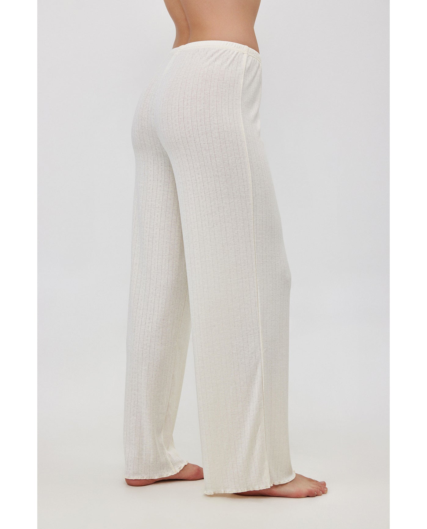 Daydream Pointelle Loungewear Bottoms-Cream