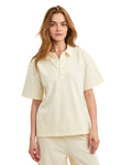 Summer Lounge Cotton Polo T Shirt-Ivory
