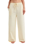 Summer Lounge Cotton Wide Leg Pant-Ivory