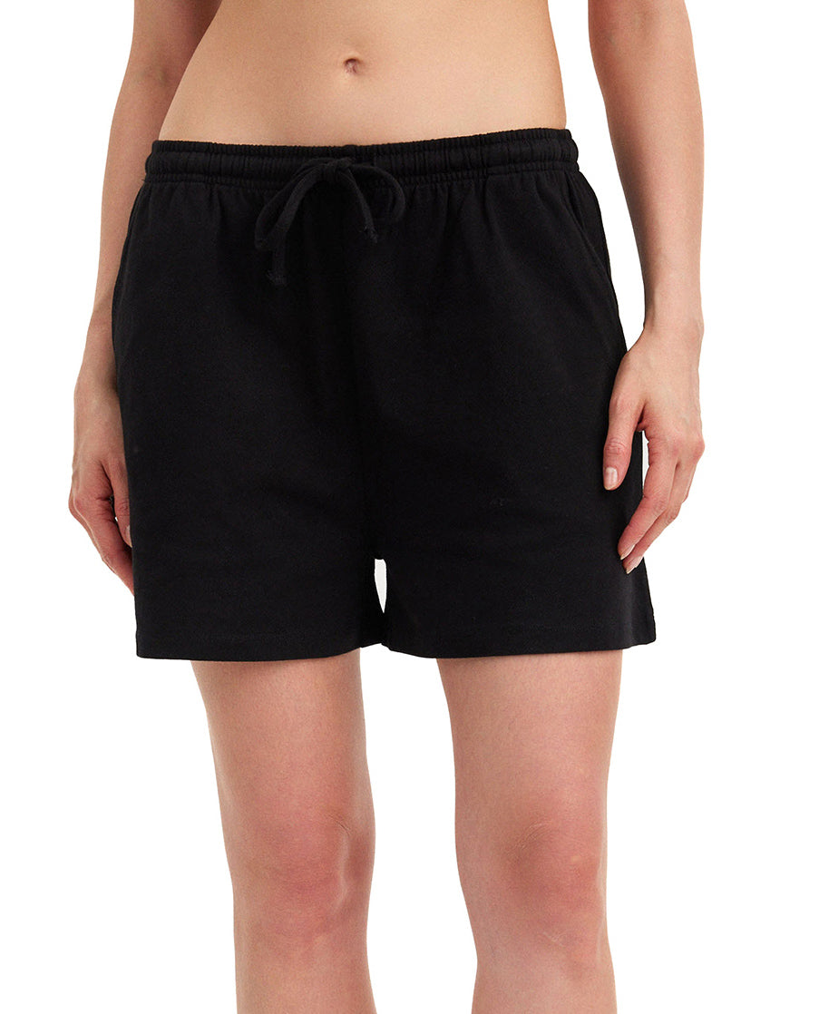 Summer Lounge Cotton Shorts-Black