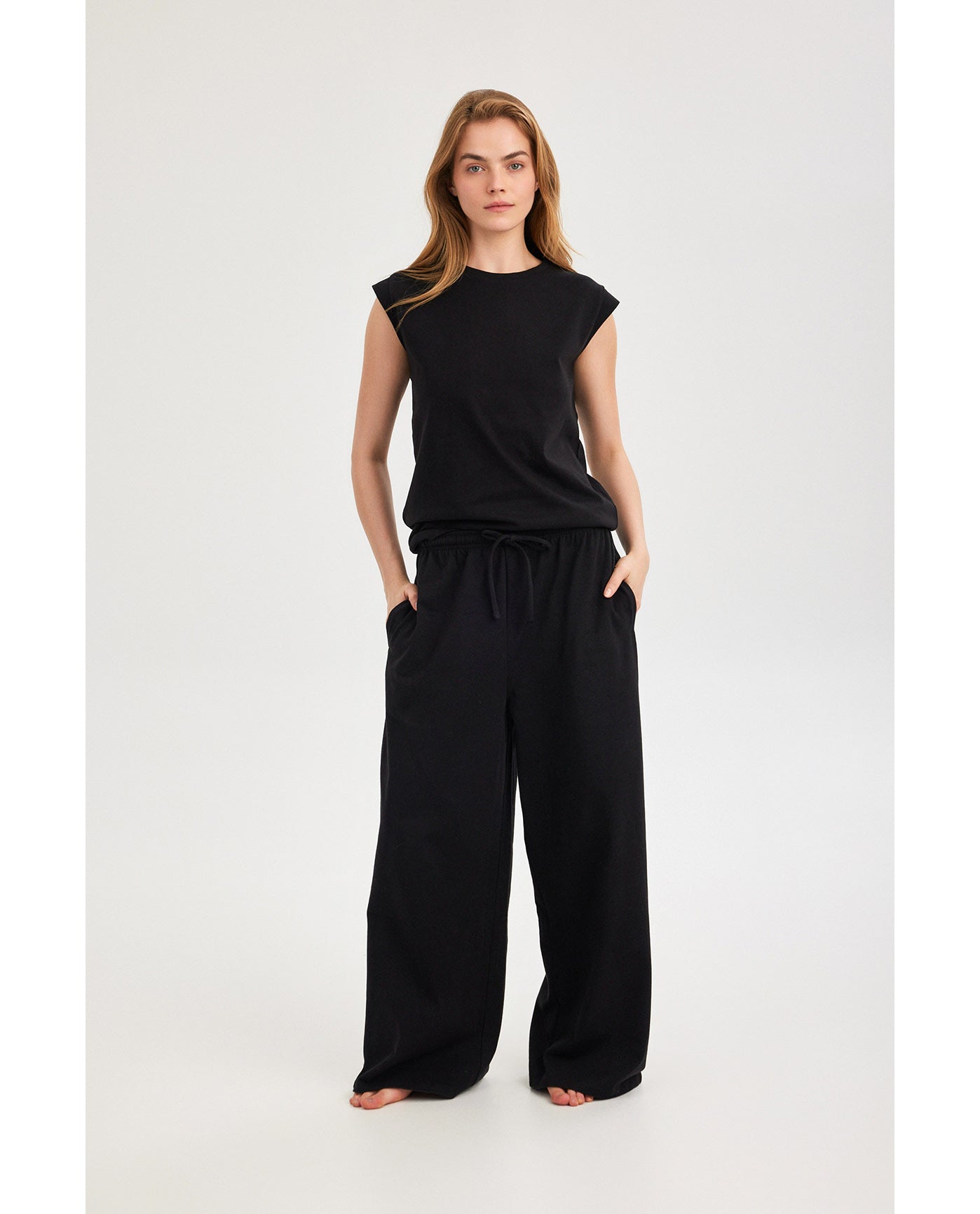Gottex Beach LifeSummer Lounge Cotton Sleeveless Top-BlackLoungewear