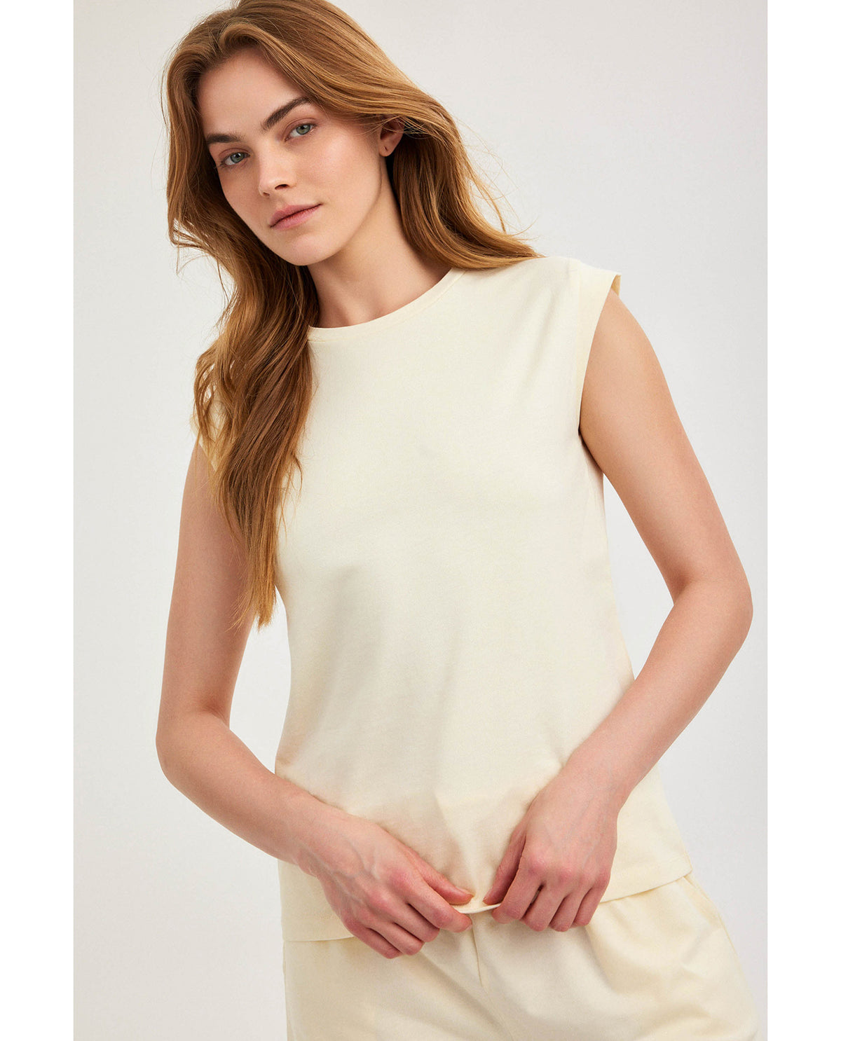 Gottex Beach LifeSummer Lounge Cotton Sleeveless Top-IvoryLoungewear