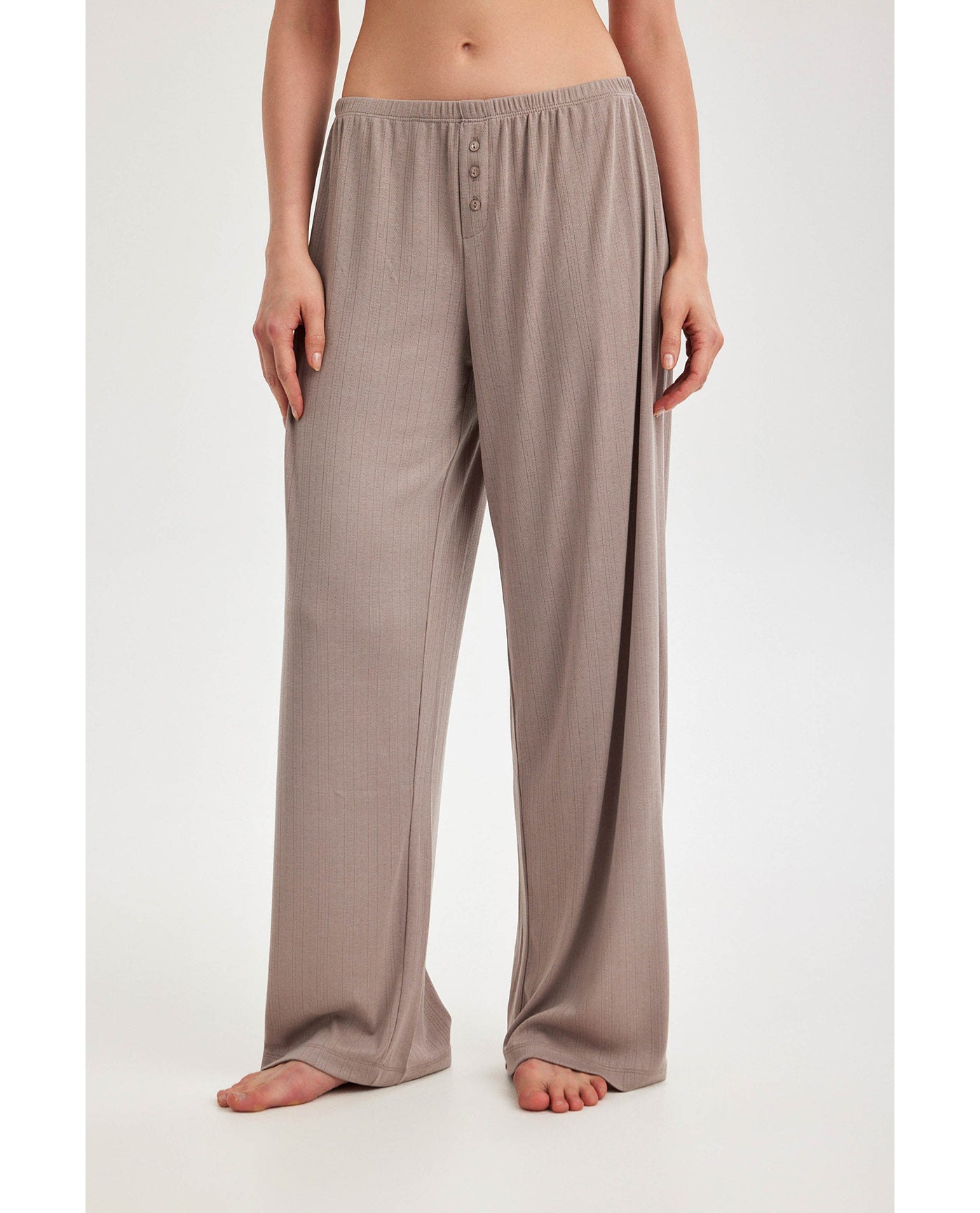 Gottex Beach LifeSummer Lounge Pointelle Wide Leg Pant-MinkLoungewear