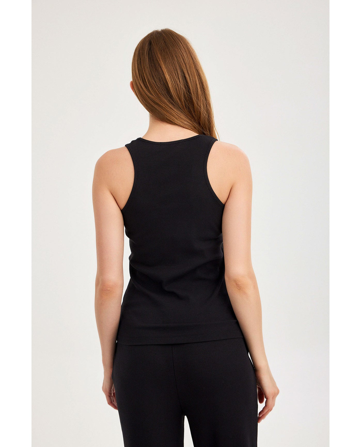 Gottex Beach LifeSummer Lounge Ribbed Racerback Tank Top-BlackLoungewear
