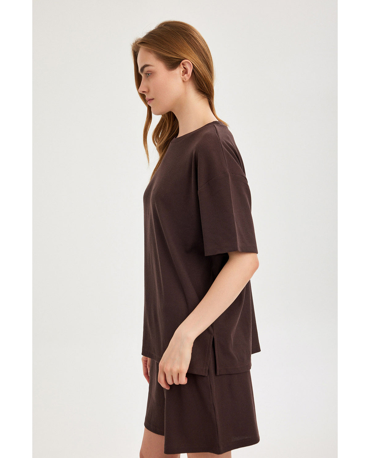 Gottex Beach LifeSummer Lounge Ribbed T Shirt-BrownLoungewear