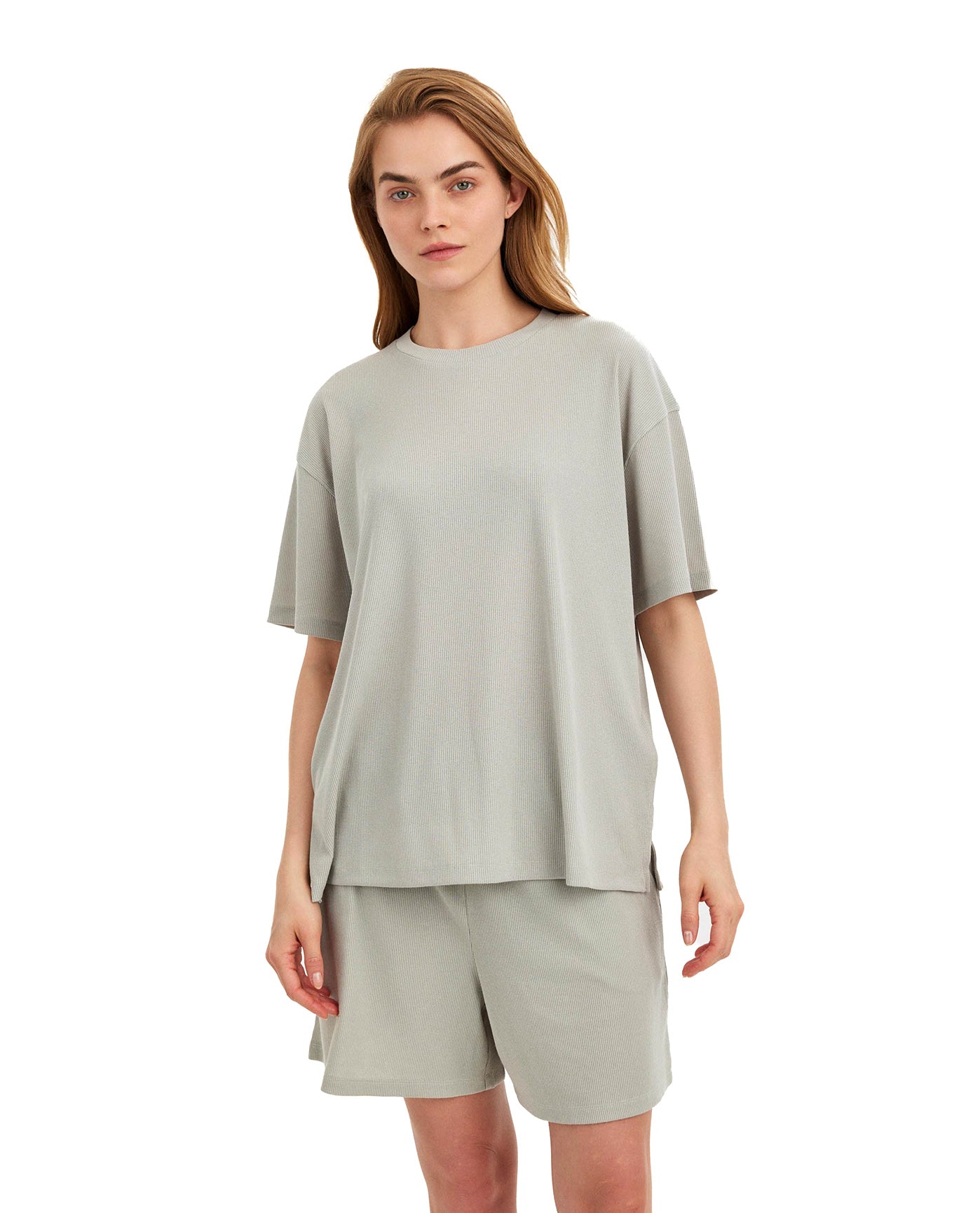 Summer Lounge Ribbed T Shirt-Mint