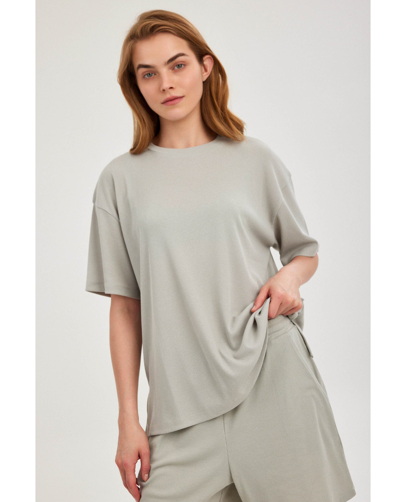 Gottex Beach LifeSummer Lounge Ribbed T Shirt-MintLoungewear