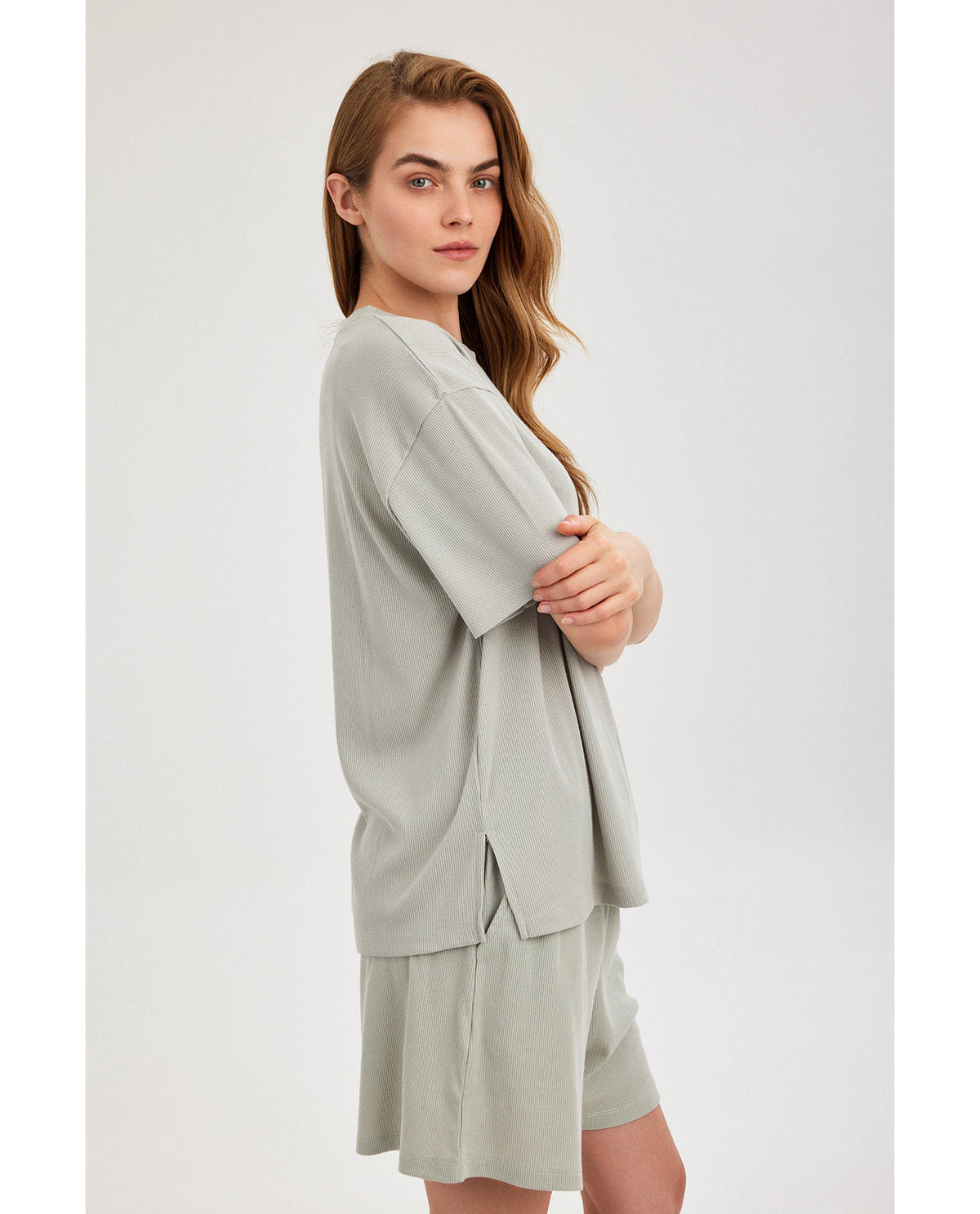 Gottex Beach LifeSummer Lounge Ribbed T Shirt-MintLoungewear