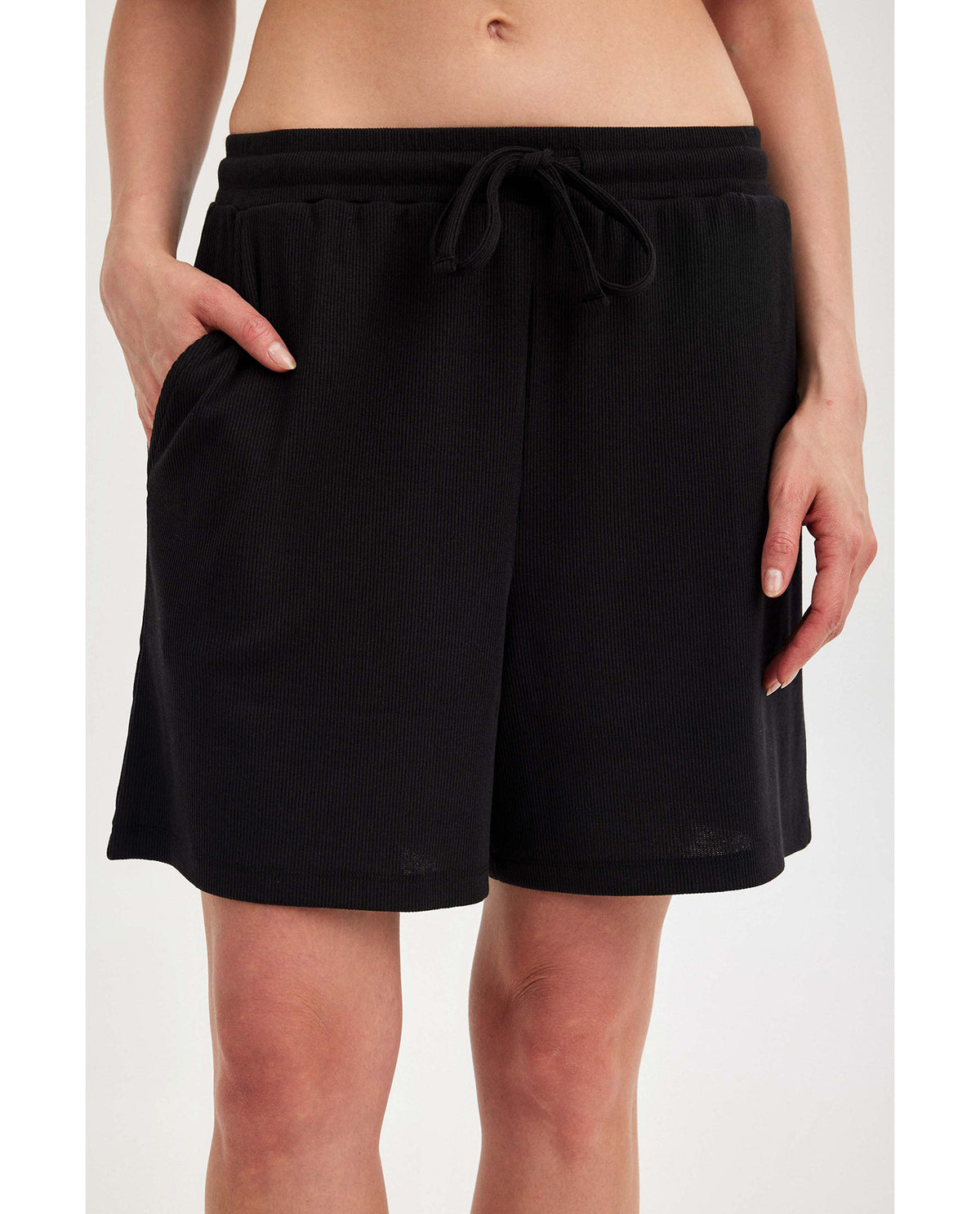 Gottex Beach LifeSummer Lounge Ribbed Shorts-BlackLoungewear