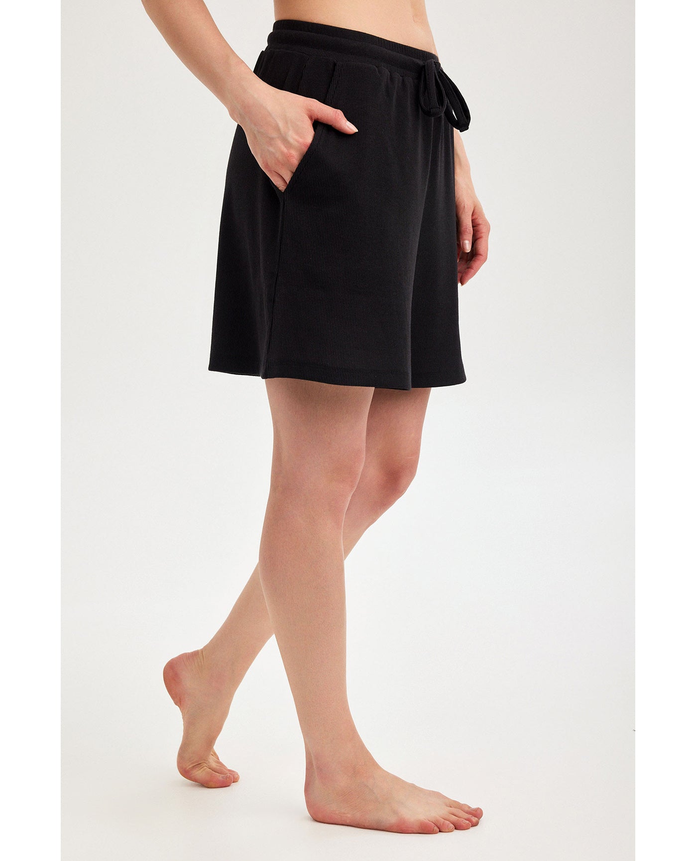 Gottex Beach LifeSummer Lounge Ribbed Shorts-BlackLoungewear