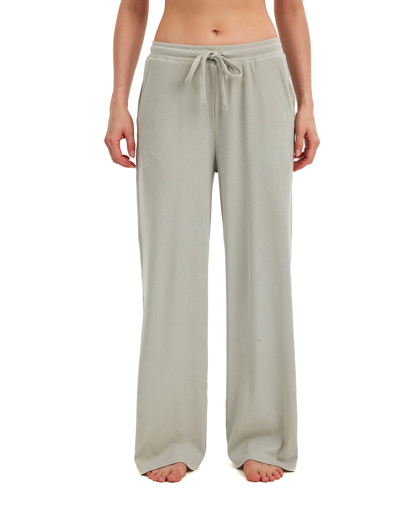 Summer Lounge Ribbed Wide Leg Pant-Mint
