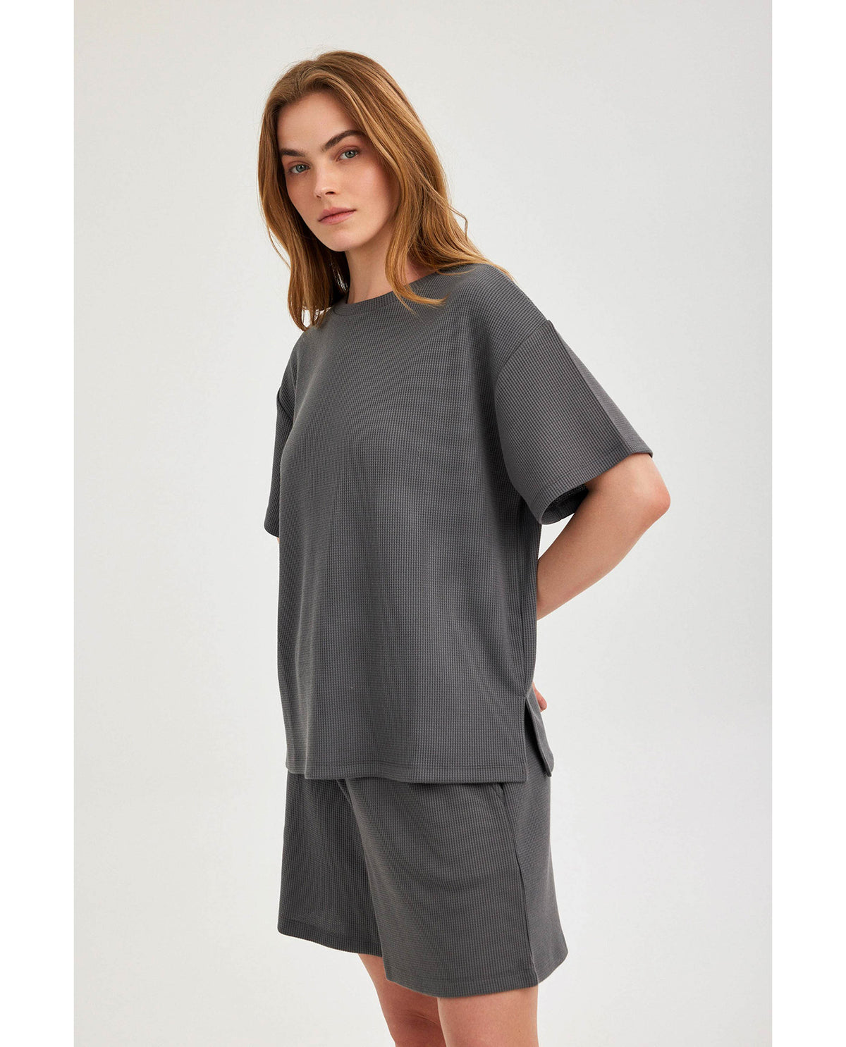 Gottex Beach LifeSummer Lounge Waffle T Shirt-Dark GreyLoungewear