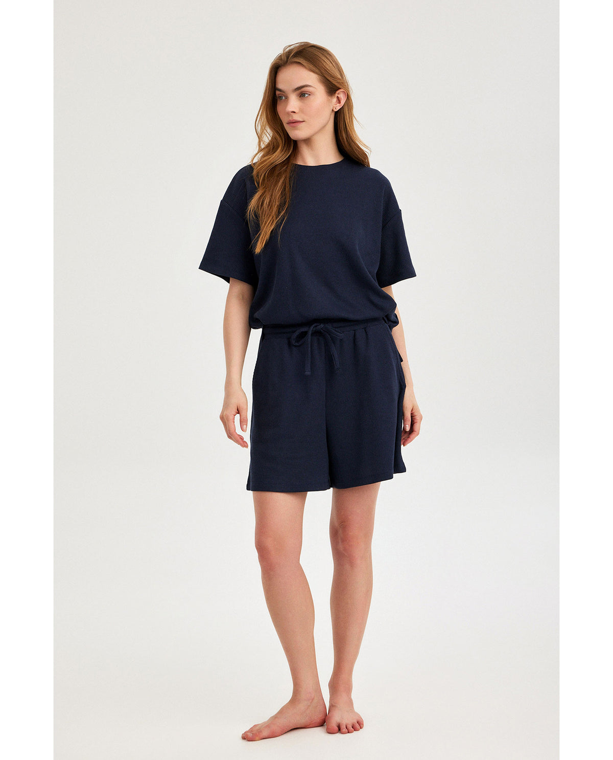 Gottex Beach LifeSummer Lounge Waffle T Shirt-NavyLoungewear