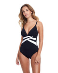 Duet V Neck One Piece-Blkwh