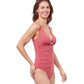 Side View Of Profile By Gottex Unchain My Heart D-Cup Plunge V-Neck One Piece Swimsuit | PROFILE UNCHAIN MY HEART LIGHT MAHOGANY