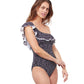 Side View Of Profile By Gottex Bash Ruffle One Shoulder One Piece Swimsuit | PROFILE BASH