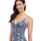 Side View of Profile By Gottex Flores V-Neck Shirred Tankini Top | PROFILE FLORES