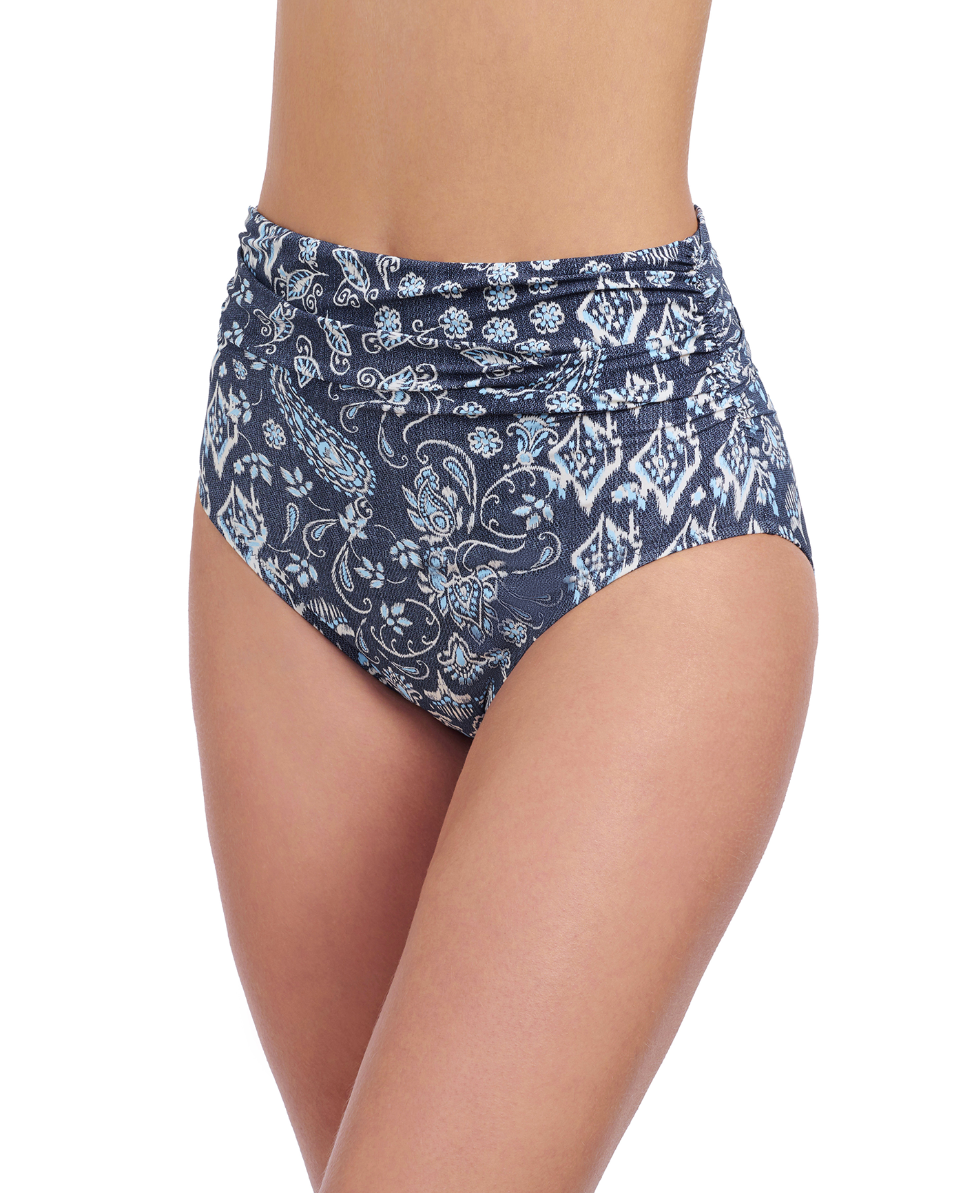 Flores Shirred High Waist Swim Bottom