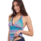 Side View of Profile By Gottex Harmony V-Neck Halter Tankini Top | PROFILE HARMONY BLUE