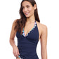 Side View of Profile By Gottex Harmony V-Neck Halter Tankini Top | PROFILE HARMONY NAVY