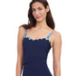 Side View of Profile By Gottex Harmony D-Cup Shirred Underwire Tankini Top | PROFILE HARMONY NAVY