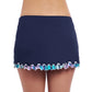 Back View of Profile By Gottex Harmony Side Slit Swim Skirt | PROFILE HARMONY NAVY