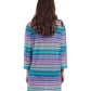 Back View of Profile By Gottex Harmony V-Neck Long Sleeve Mesh Tunic Cover Up | PROFILE HARMONY BLUE