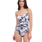 Profile By Gottex Malaya D-Cup Sweetheart Underwire One Piece Swimsuit | Profile Malaya Navy and White