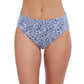 Front View of Profile By Gottex Plumeria Textured Side Shirred High Waist Tankini Bottom | PROFILE PLUMERIA JEAN AND WHITE