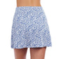Back View of Profile By Gottex Plumeria Textured Cover Up Skirt | PROFILE PLUMERIA JEAN AND WHITE