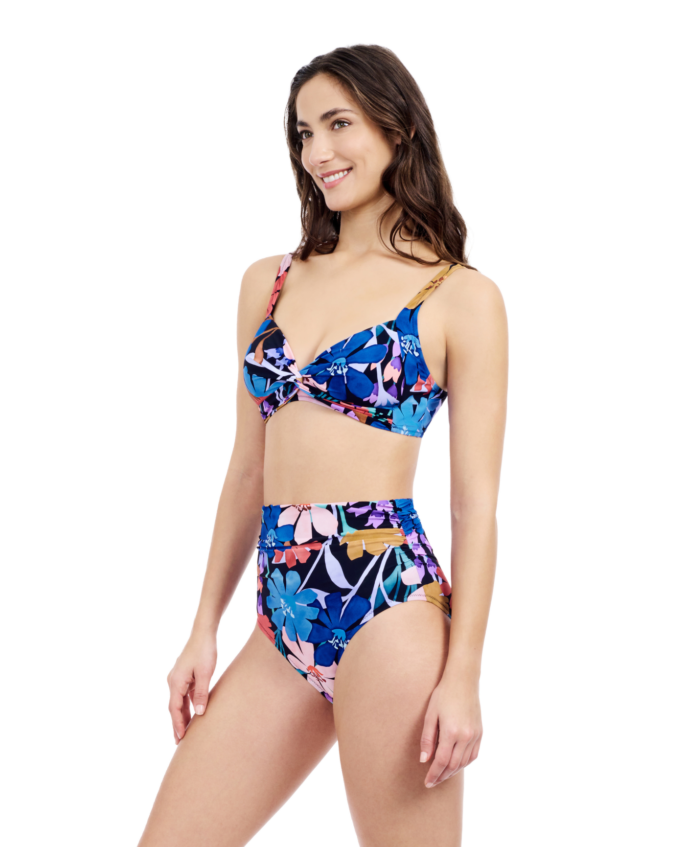 Side View Of Profile By Gottex Melody Sweetheart Bikini Bra | Profile Melody Black Multi