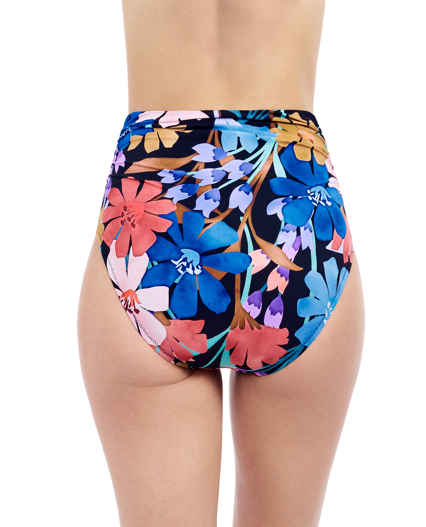 Profile By Gottex Melody Shirred High Waist Swim Bottom | Profile Melody Black Multi