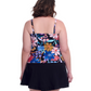 Back View Of Profile By Gottex Melody Plus Size Sweetheart Underwire Tankini Top | Profile Melody Black Multi
