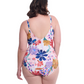 Back View Of Profile By Gottex Melody Plus Size Asymmetrical Ruffle Surplice | Profile Melody Multi