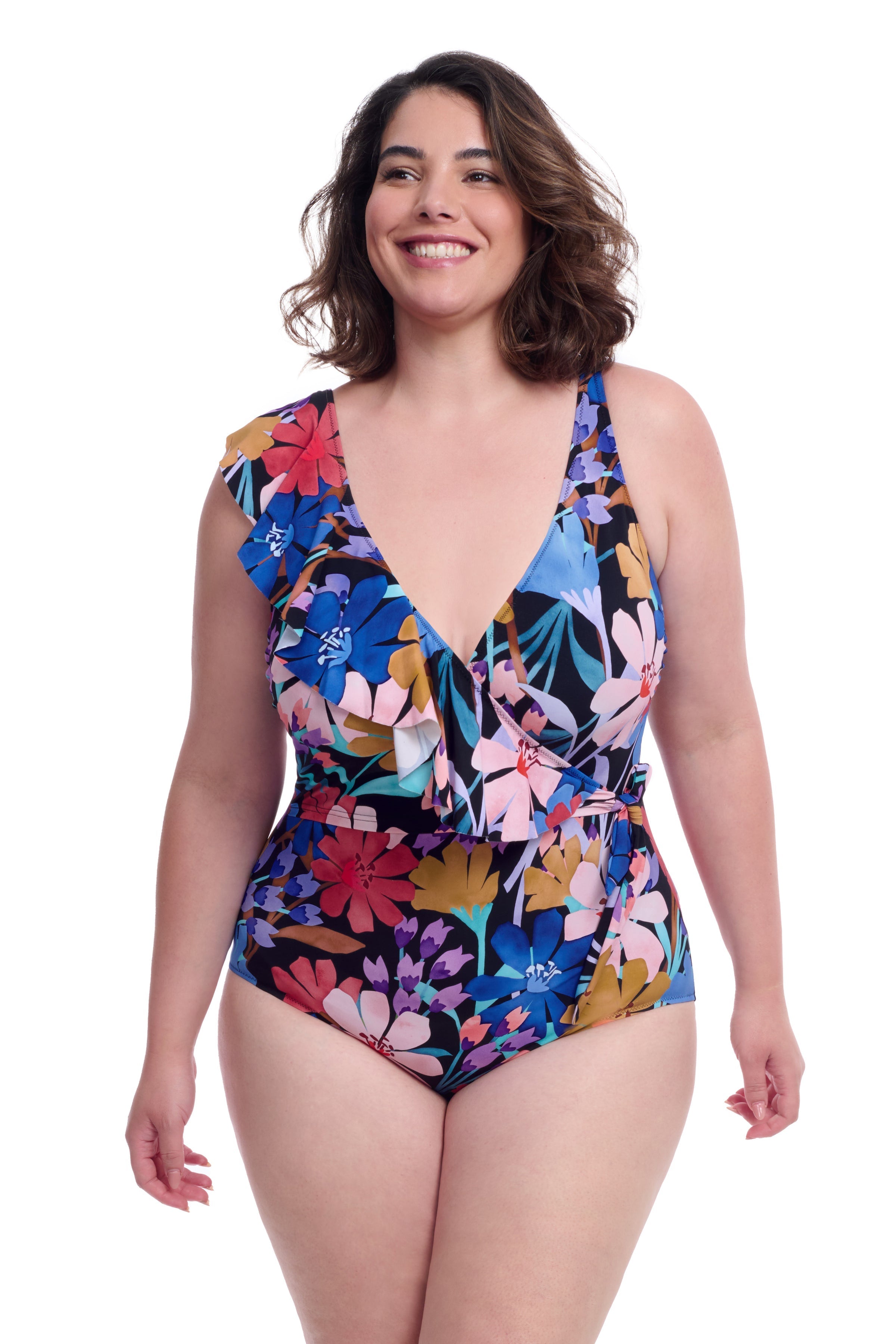 Melody Plus Size Asymmetrical Ruffle Surplice