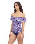 Juliette Off Shoulder Tankini Tops - Shoulder Ruffle Tankini