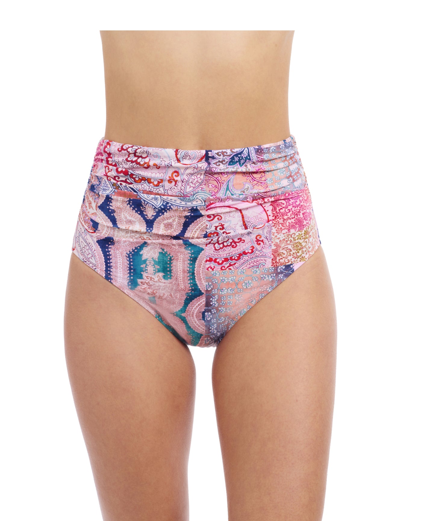 Karma Shirred High Waist Swim Bottom