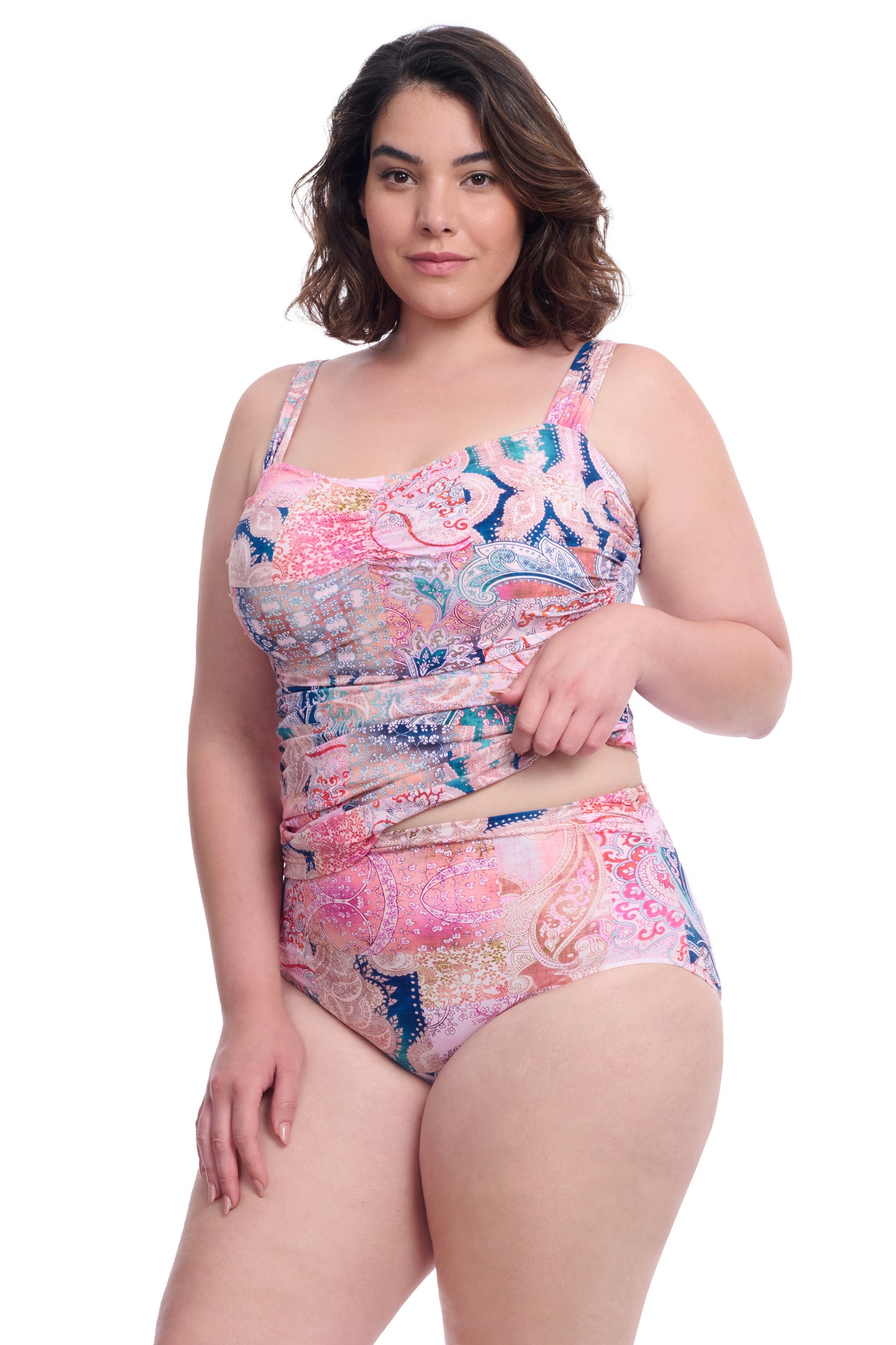 Profile By Gottex Karma Plus Size Underwire Bandeau Swimdress | Profile Karma Multi
