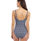 Back View Of Profile By Gottex Plume Scoop Neck One Piece Swimsuit | Profile Plume black-and-white