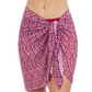 Front View Of Profile By Gottex Plume Sarong Wrap Cover Up Skirt | Profile Plume brick-and-white