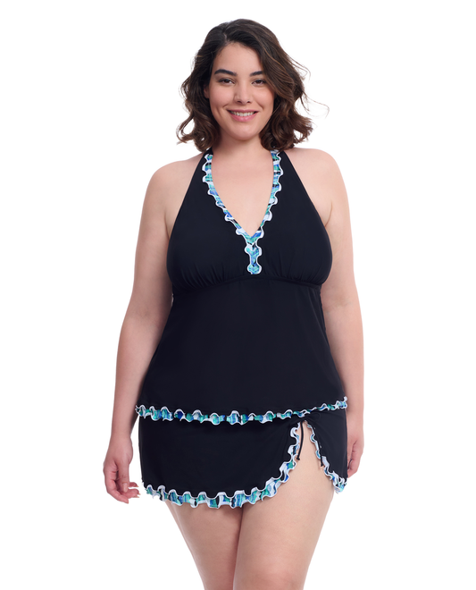 Profile By Gottex Bachata Plus Size V Neck Halter Tankini