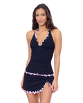 Riga Tricolore Solid Halter Tankini
