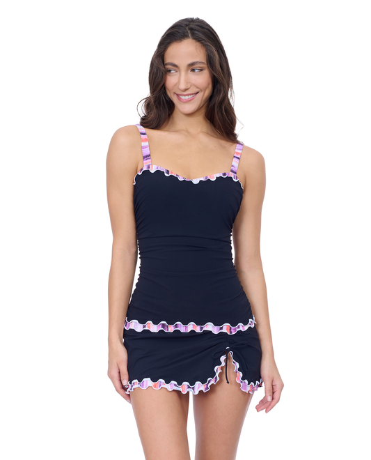 Profile by Gottex Riga D Cup Solid Center Ruched Tankini