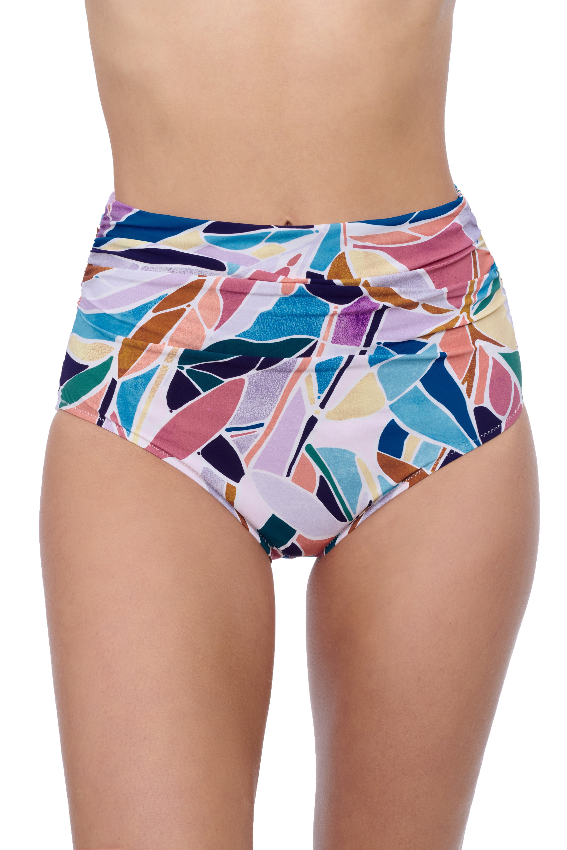 Aura Shirred High Waist Swim Bottom