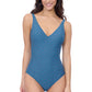 Profile by Gottex Blend V Neck Texture One Piece | Profile Blend Jade