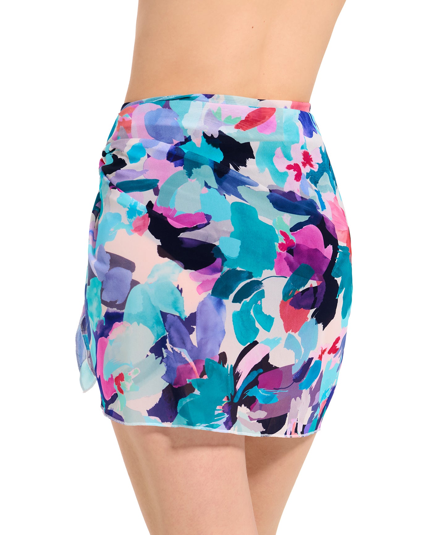 Mesh Sarong Wrap Skirt-Multi
