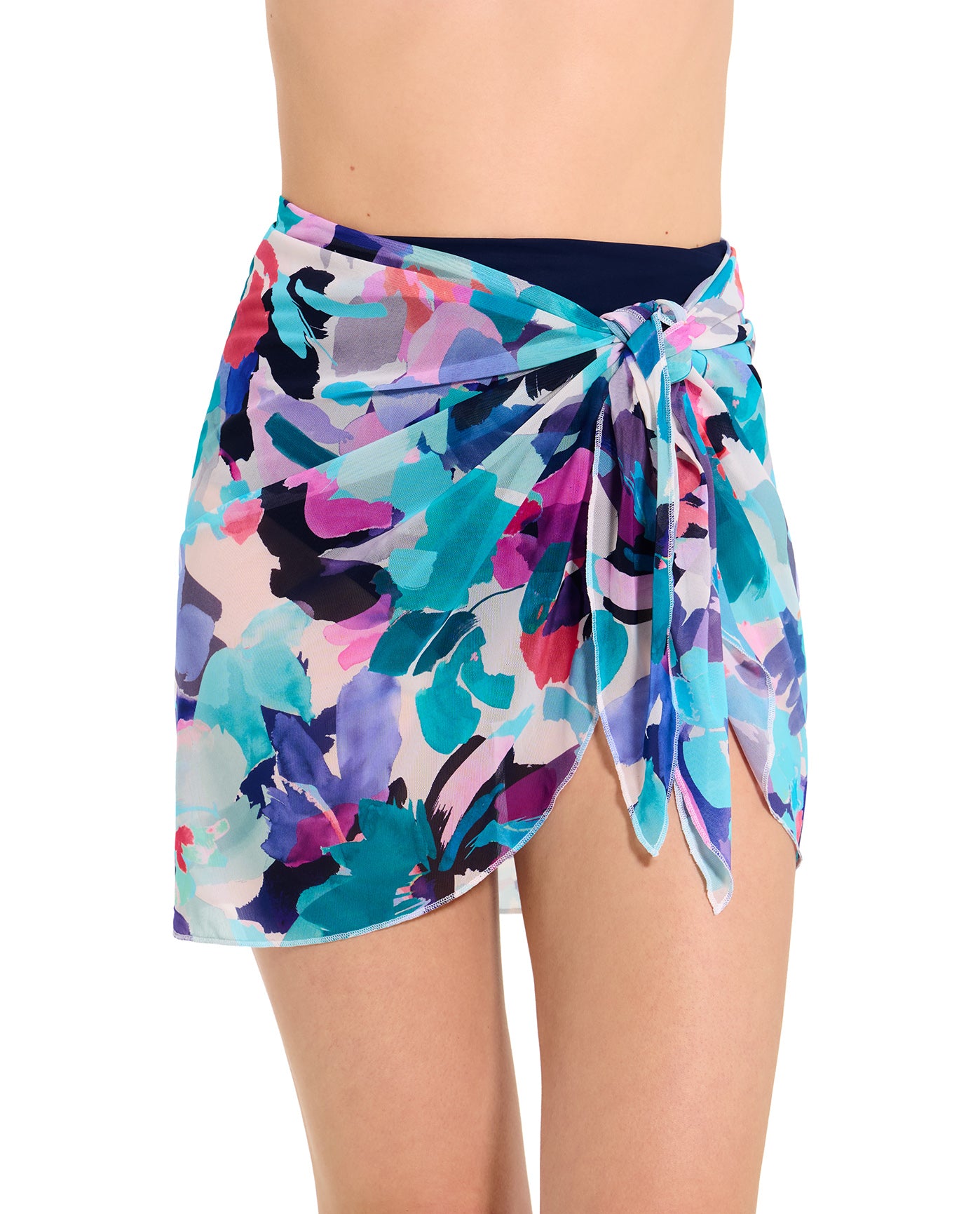 Mesh Sarong Wrap Skirt-Multi